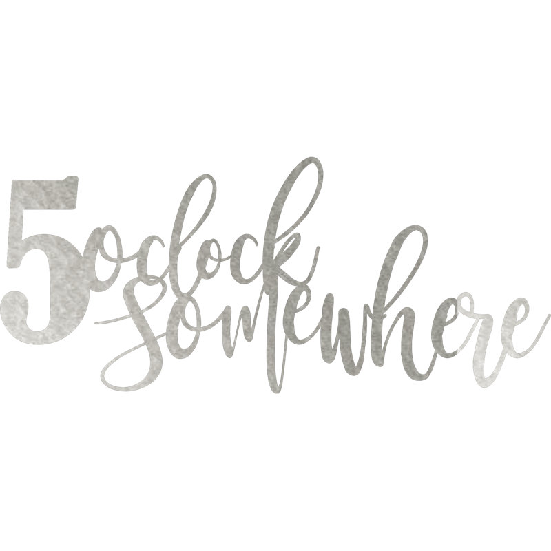 Clock Somewhere Wall Décor, 11" H x 25" W x 0.06" D, Silver