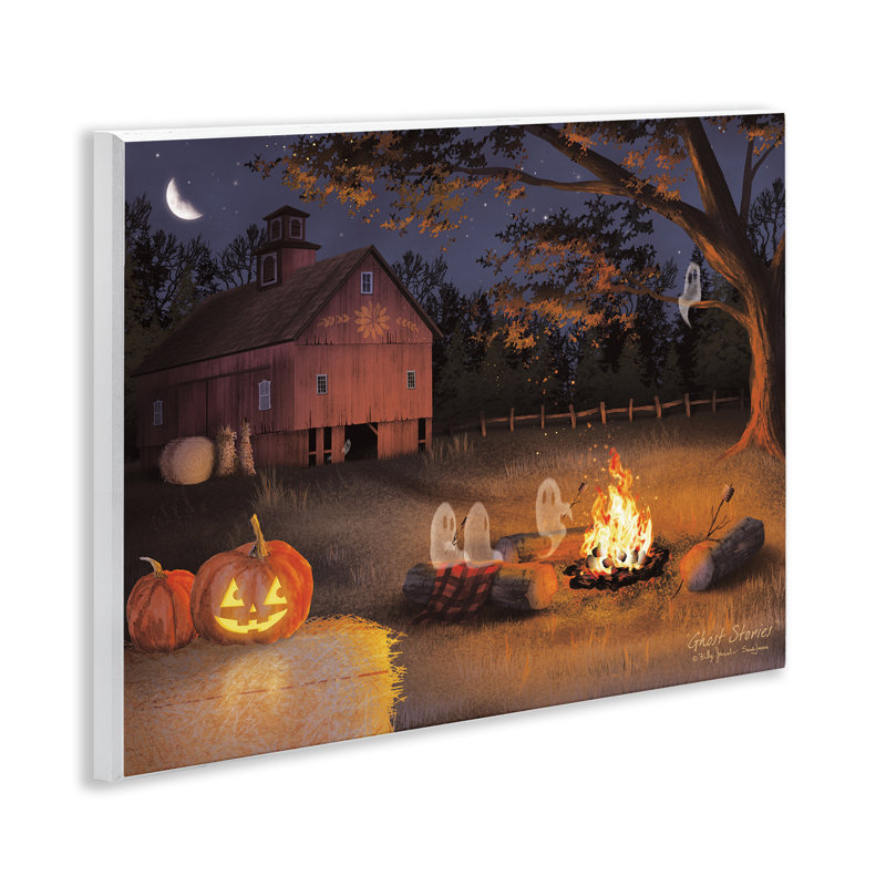 Spooky Ghosts & Autumn Campfire Wall Plaque, design by Billy Jacobs