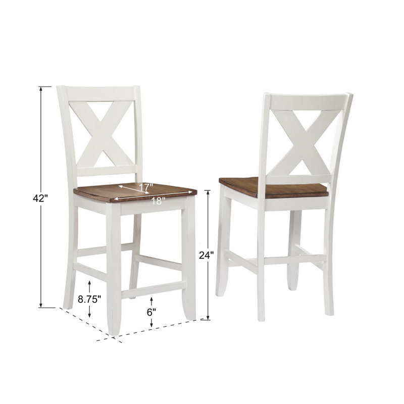 Cherry Wood Shelby 24" Counter Stool Set with Classic Turned Legs