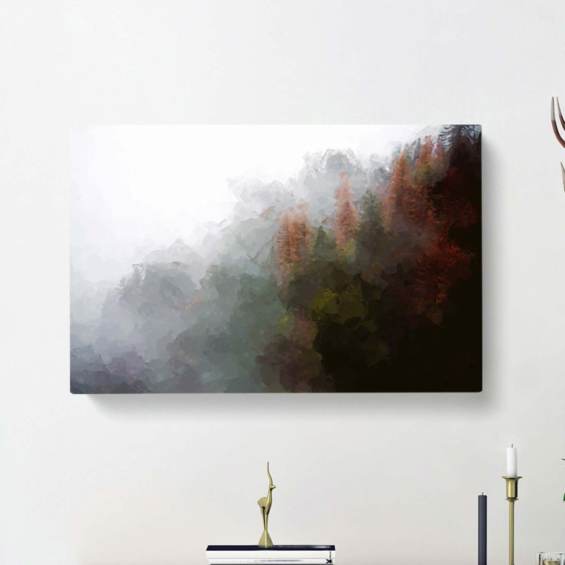 Mist Around The Forest In Abstract - Wrapped Canvas, 60cm H x 91cm W x 3cm D