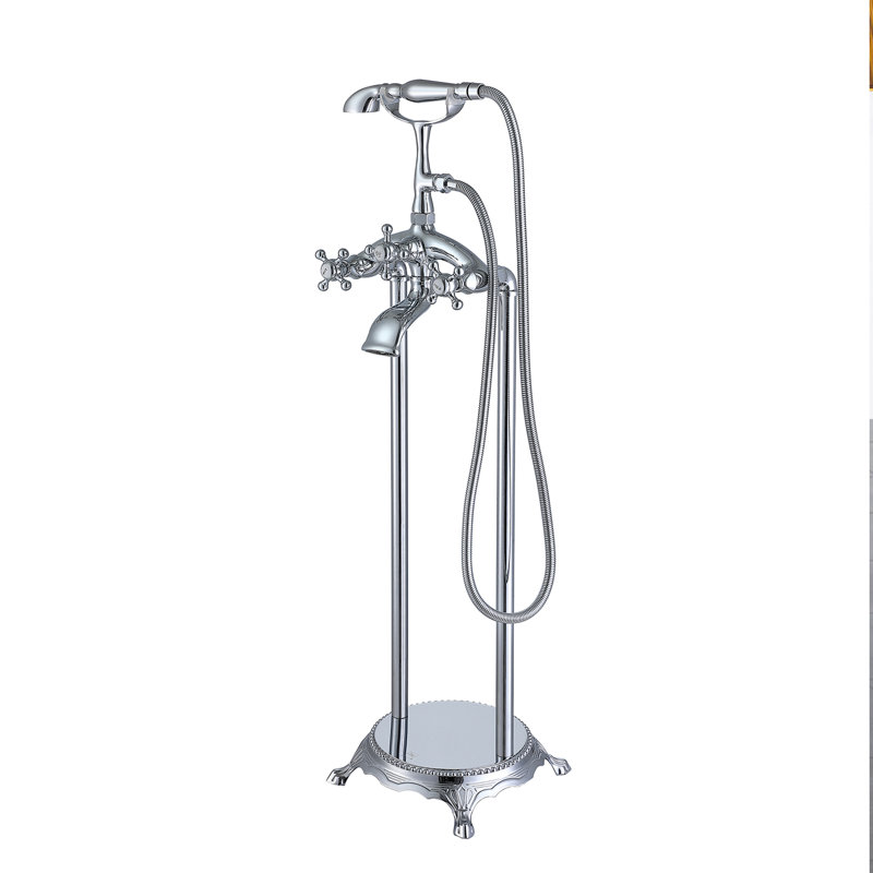 Freestanding Tub Filler with Diverter, Chrome