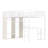 White Wood-Grain, Queen Size, Loft Bed, Wardrobe, Desk, Storage, Smooth Assembly Queen, Space, Sleeping Space