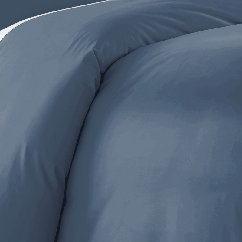 Steel Blue Microfiber Full/Queen Duvet Cover Set with Shams
