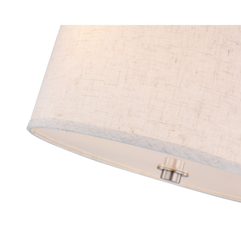 Smeralda Flush Mount, Maroon, Satin Nickel, 10.5" H x 11.5" W x 11.5" D