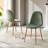 Dining Table Set for 4, Walnut 47 Inch Wooden Round Dining Table Set, Space Saving (Table + 4 Green Chairs)-1741841148-1734347628