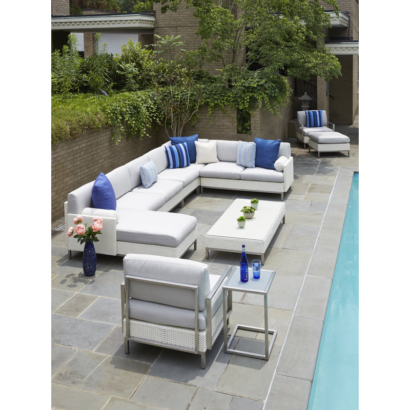 Elements Outdoor 7 - Seat Patio Sectional, Charlotte Sparrow, Mink