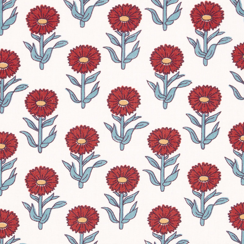 Adeline Fabric, Rouge/Blue
