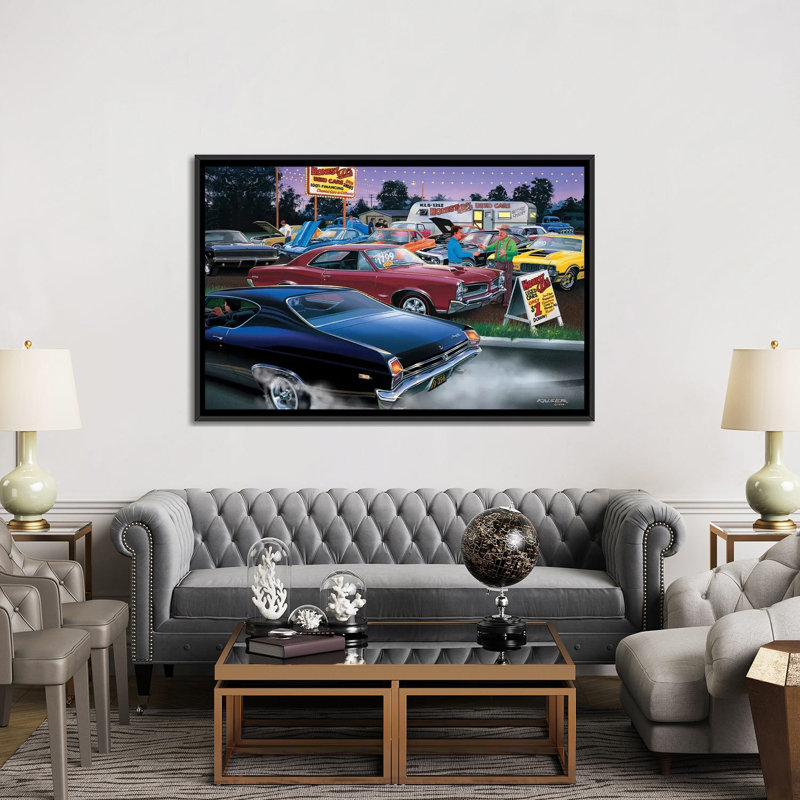 «Honest Al's Utilisé Cars», affiche vintage sur toile, H 18 po x l 26 po x P 1,5 po, Cadre noir