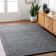 Rectangle Buster Polyester/Wool Area Rug in Charcoal