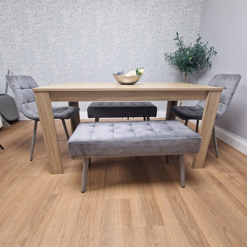 Sarilyn 6 - Person Dining Set, 75" H x 117" L x 77" W, Oak