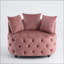 Chaises d'appoint pour le salon | Fauteuil demi-tonneau classique A & amp; A Furniture | Loisirs modernes | Velours rose-395090337