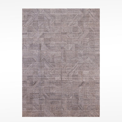 Original Hand Knotted Traditional Pattern Gray Wool and Cotton Rug