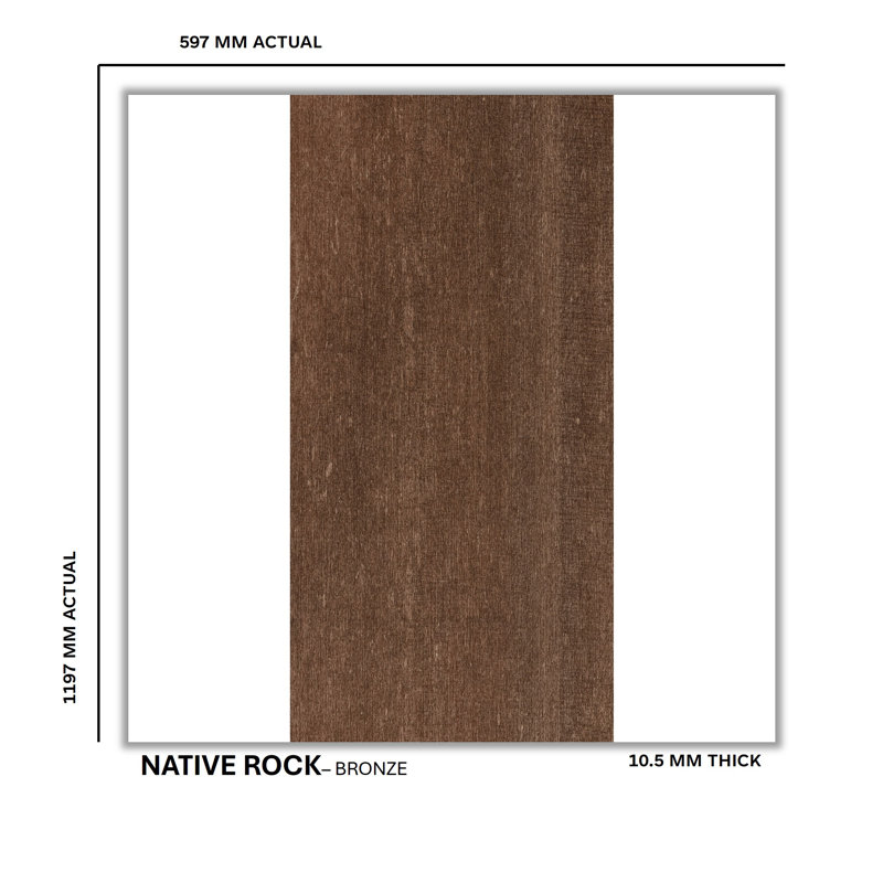 Native Rock 24" X 48" Porcelain Metal Look Tile, Bronze