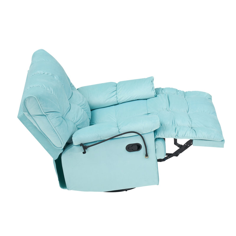 Comfortable Cyan Velvet , Armrest Tray, 150 Degrees Adjustable , Compact Single With Detachable Tray For Handy Use, Cyan