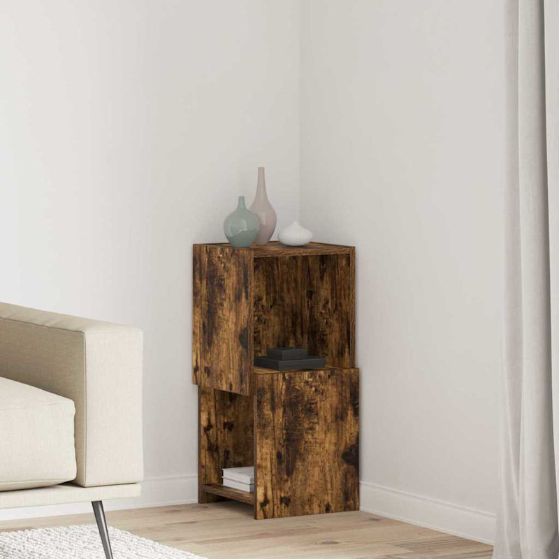 Corner Accent Chest, 65cm H x 30.5cm W x 30cm D, Smoked Oak