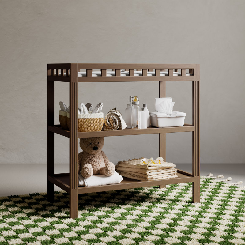 Morningside Changing Table With Pad, Hazelnut