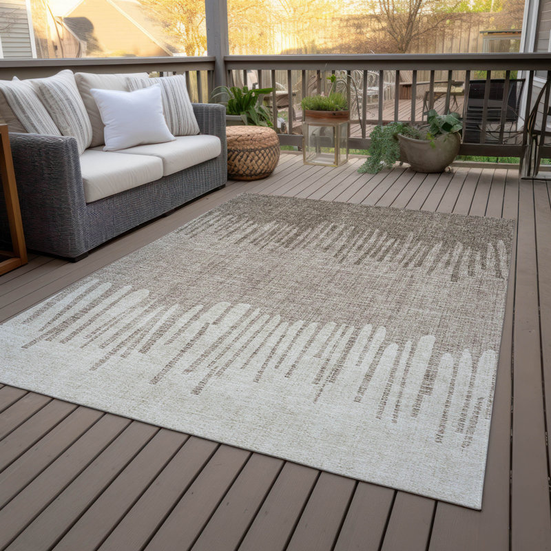 Machine Washable Indoor/Outdoor Amanda ACN2135 Striped Rug, Rectangle 9' x 12'