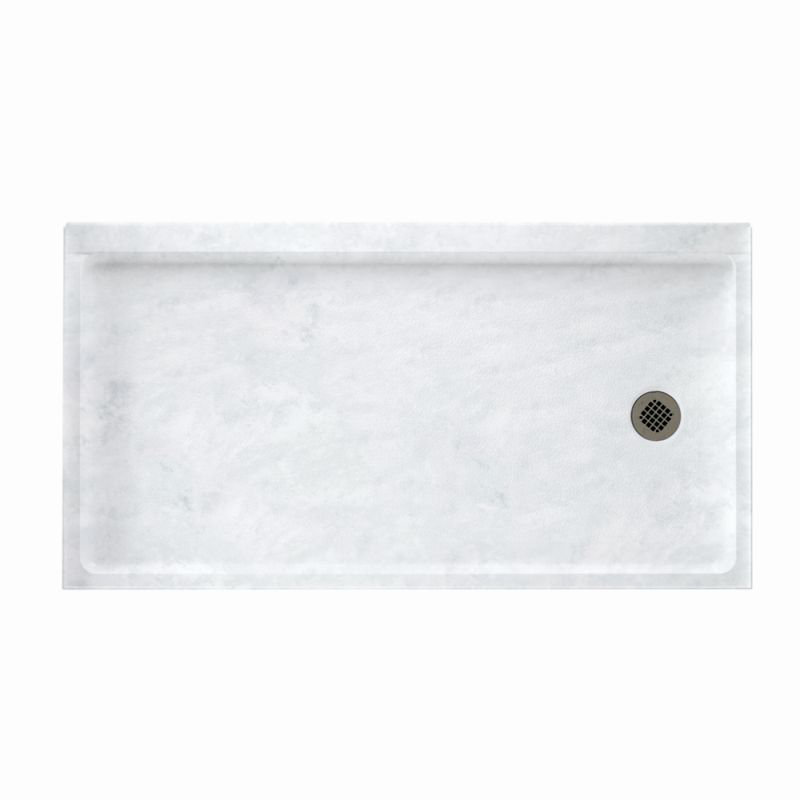 30'' W 60'' D Rectangular Single Shower Base, Ice, Right-Hand