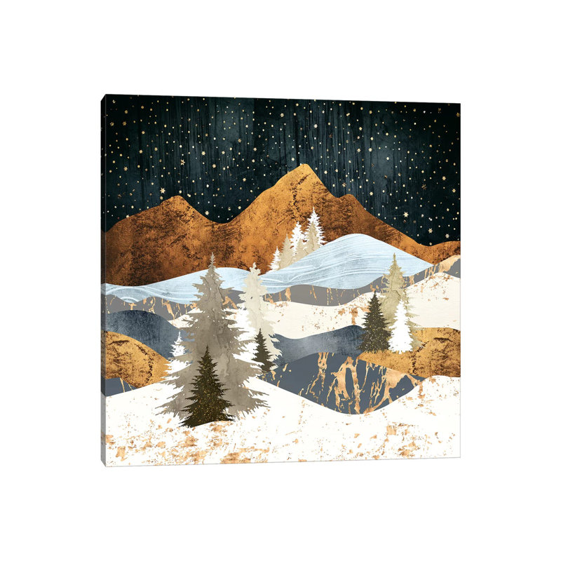 Étoiles d'hiver - reproduction d'impression, Toile tendue, Aucun mat, H 18 po x l 18 po x 1,5 po