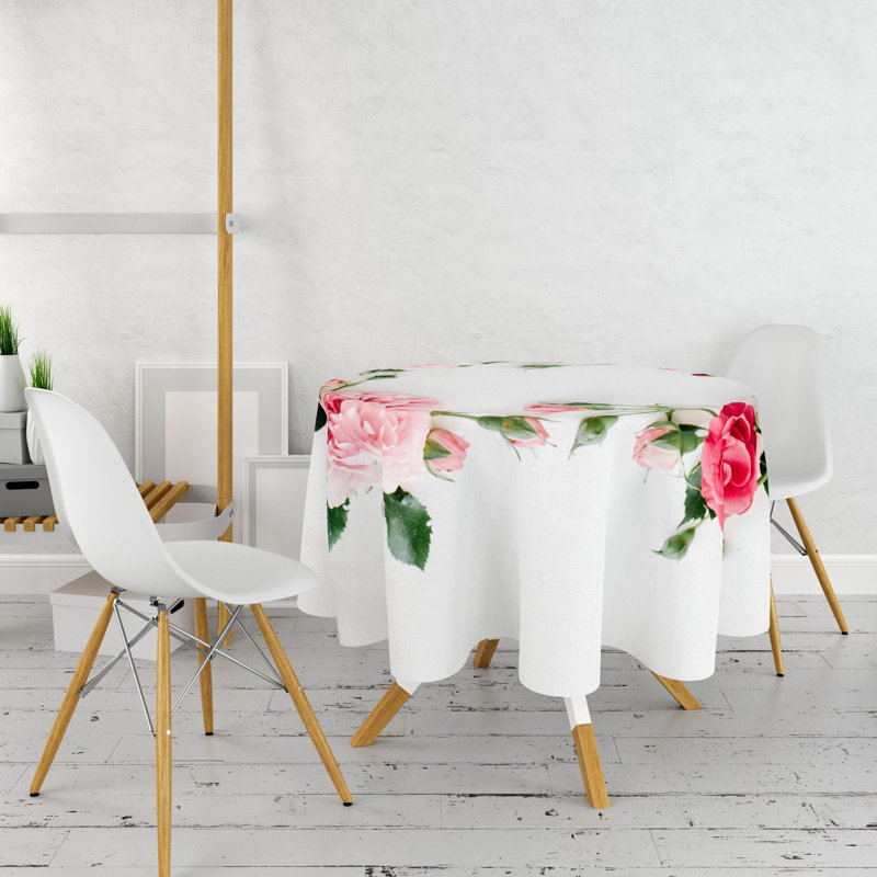 Elegant Round Tablecloth, 100% Polyester, 63.0 inches Diameter | 3D Printed Design, Machine Washable at 86°F | Perfect for Dining Room, Weddings & Special Occasions, Durable and Stylish Decoration