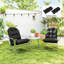 Ensemble de 2 coussins de chaise d'extérieur à dossier haut capitonné Adirondack, noir-130207684