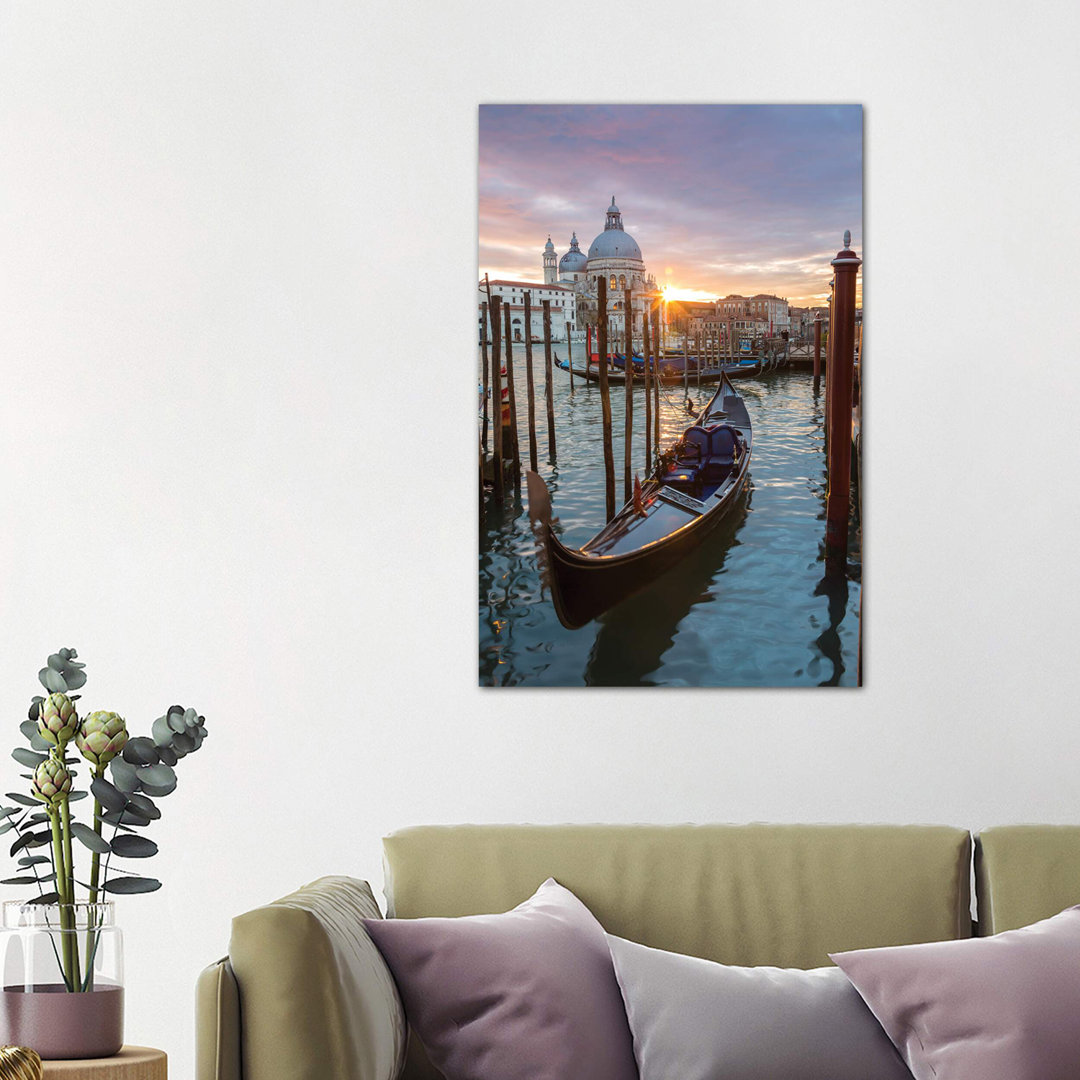 Gondola At Sunset, Venice by Matteo Colombo - Wrapped Canvas Print