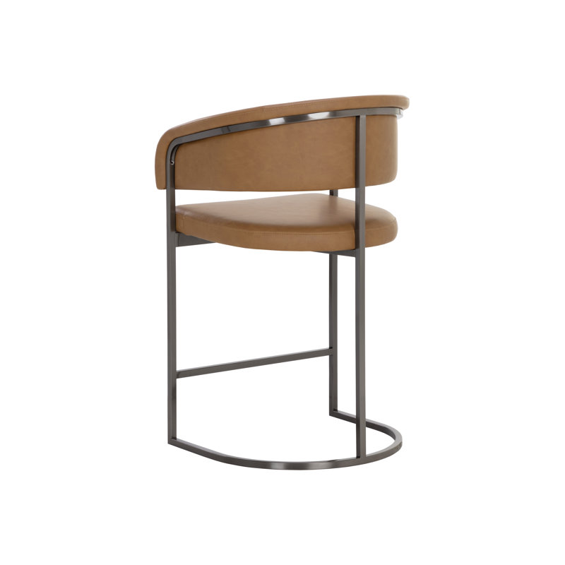 MARRIS BARSTOOL - GUNMETAL - MILLIKEN COGNAC, Counter Stool (26" Seat Height)