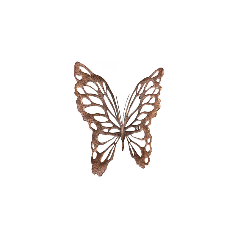 Butterfly Wall Art, Copper/Black, Metal, 38" H x 48" W x 2" D