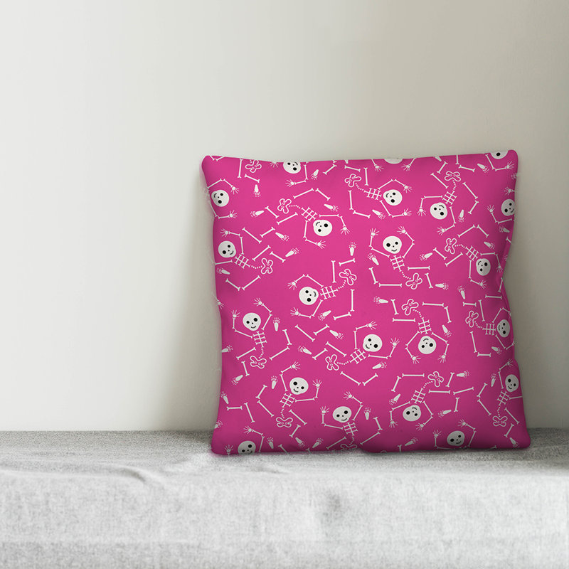  Dancing Skellies Throw Pillow