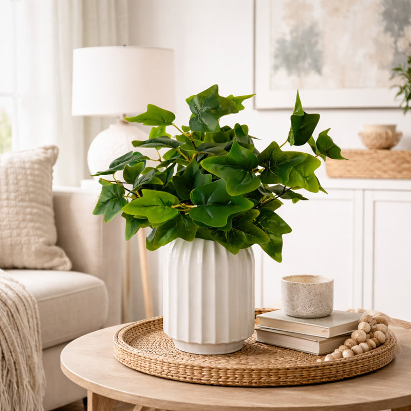 Vase en céramique blanche 18 po, Blanc