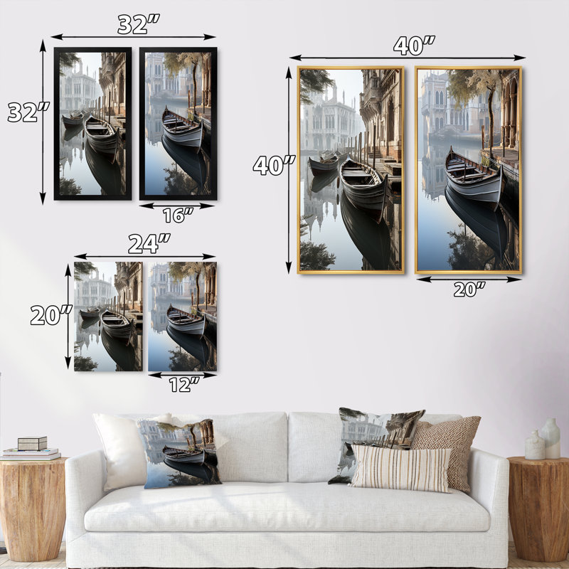 «Gray Canal Reflections In Monicoloch», 2 pièces sur toile, Toile tendue, H 20 po x l 24 po