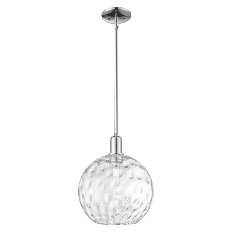 Mini-luminaire suspendu 1 lumière Arcadia - Sevier, Chrome poli, H 10,5 po x l 12 po x P 12 po