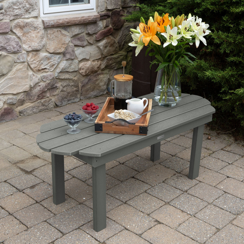 Chaise Adirondack en plastique avec table Anette, Teck côtier