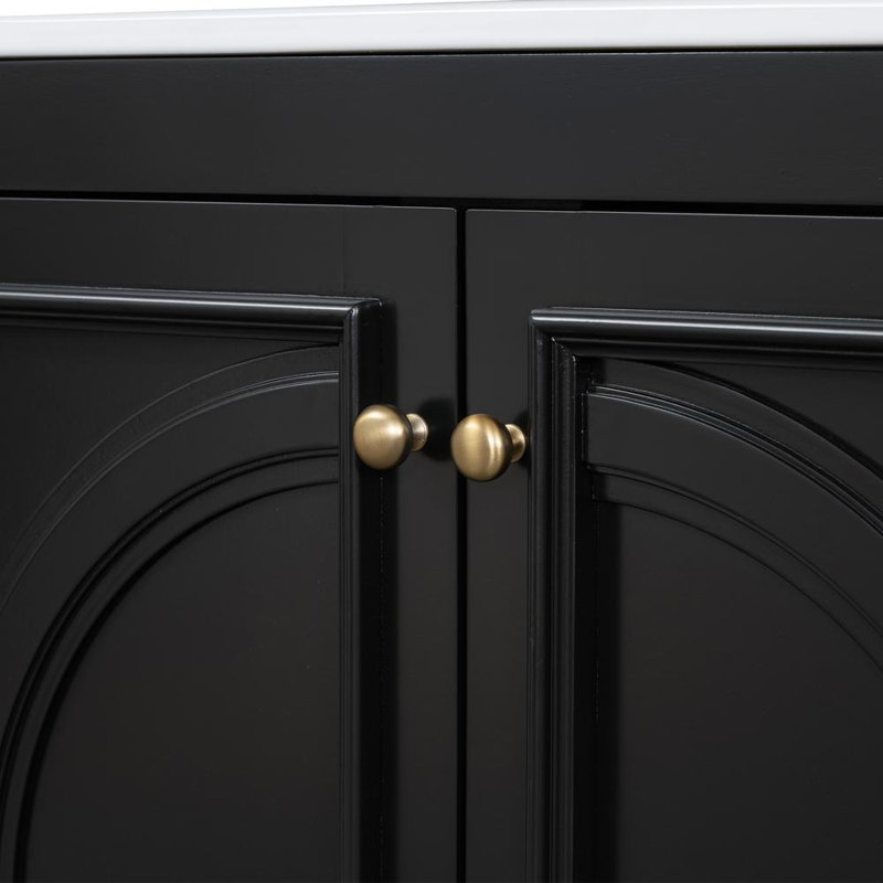 Ensemble de meuble-lavabo avec lavabo double, Noir