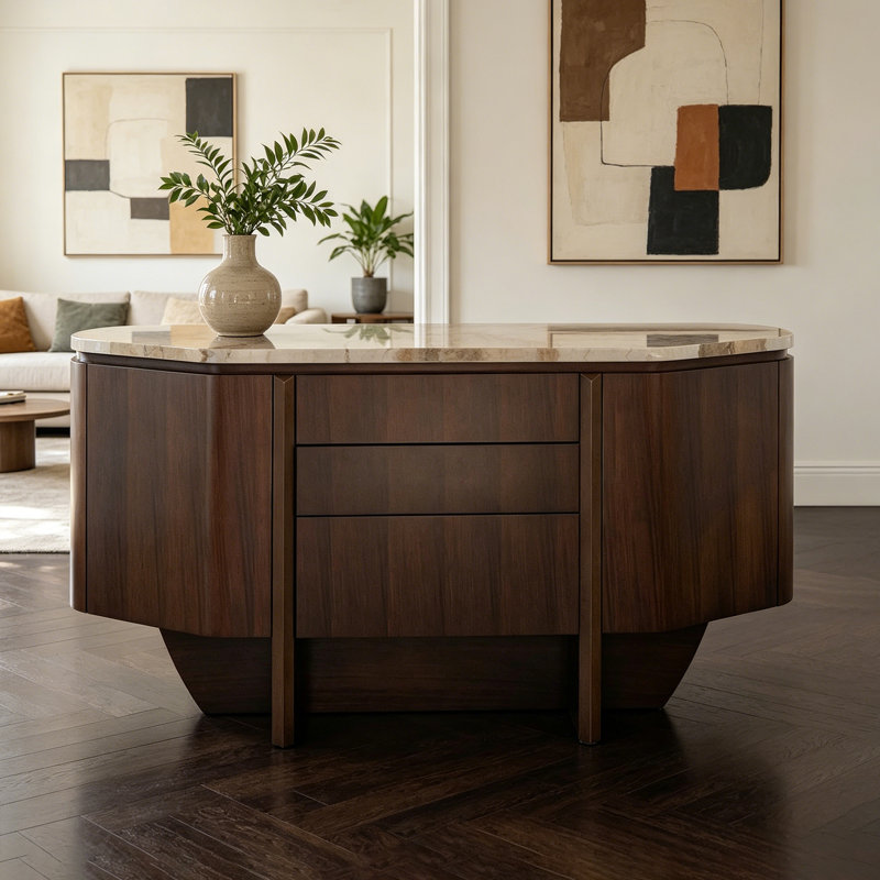 Elegant and minimalist large-capacity sideboard
