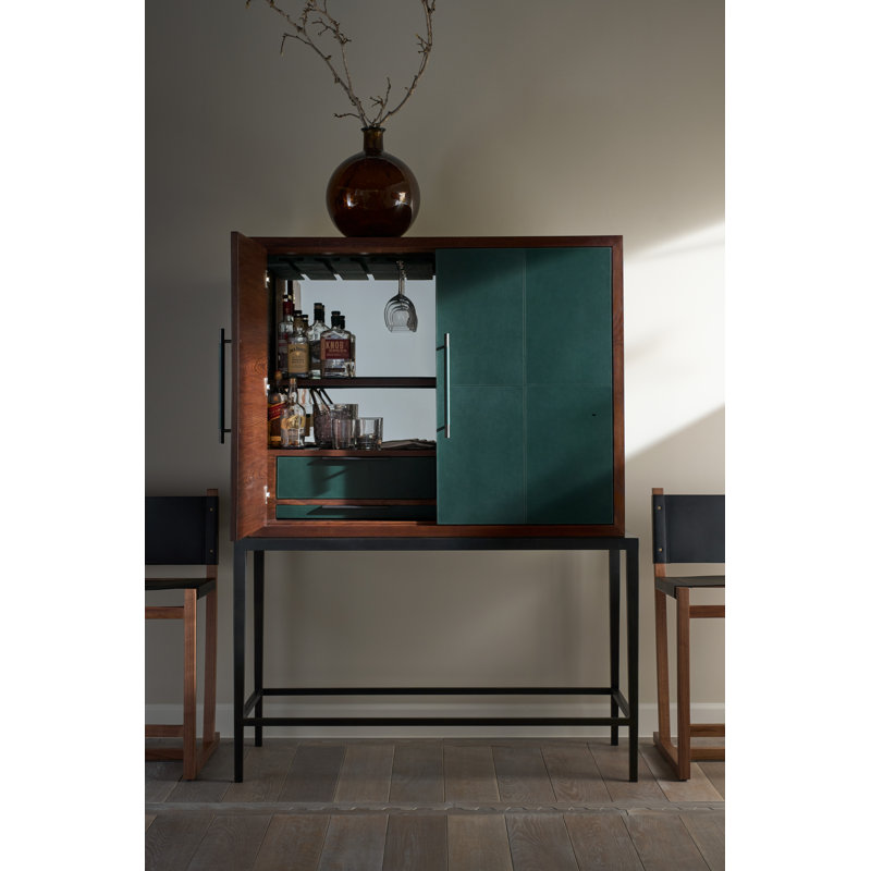 Grand Tour Furniture Solid Wood Bar Cabinet, Evergreen