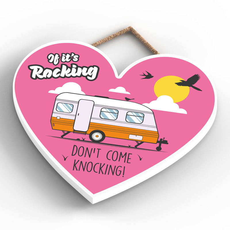 Caravan Come Knocking Orange - Novelty Print on MDF, 16cm H x 17cm W x 0.9cm D
