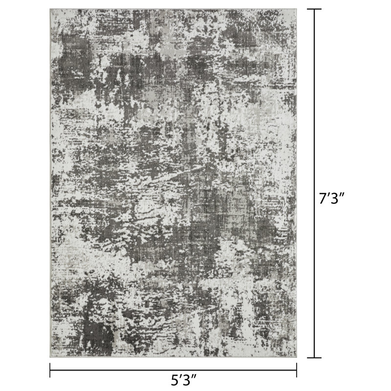 Siante Abstract Indoor Rug, Rectangle 5'3" x 7'3"