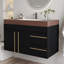 Meuble-lavabo flottant 36 po avec plateau en faux marbre et lavabo en céramique Aether-129751808