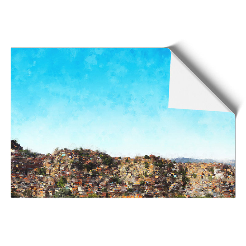 Rooftops in Caracas Venezuela Painting - Frameless Print, 30cm H x 42cm W x 0.1cm D