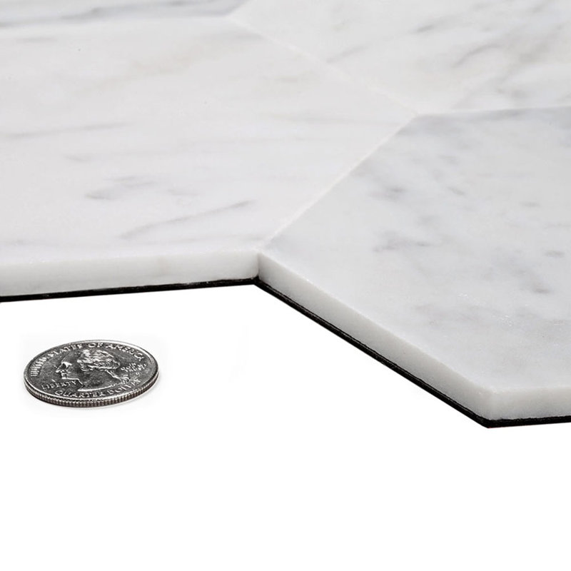 10.25" x 10.25" Marble Mosaic Wall Tile