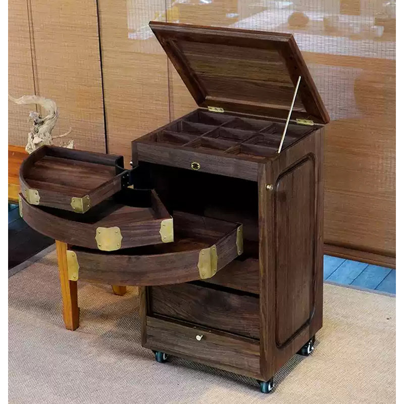 Nouvelle armoire à bijoux multifonctionnelle en noyer de style chinois