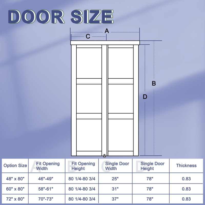  Portes de placard coulissantes 80 "en verre trempé givré 3 Lite avec quincaillerie 80", 72" x 80"