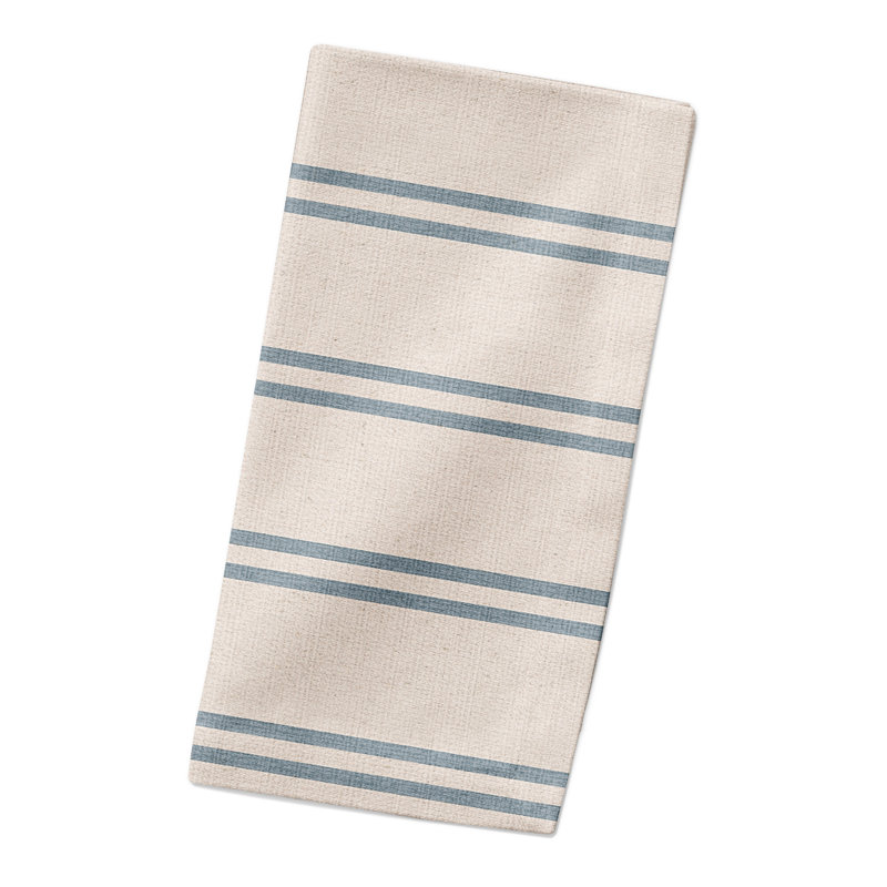 Paine Cotton Striped Square Napkin, Blue/Blush