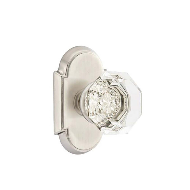 Emtek Passage Knobset w/ #8 Rosette and Old Town Knob, Satin Nickel