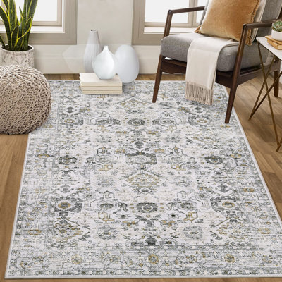 Tapis de chambre à coucher à motif floral antidérapant pour salon Boho