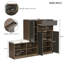 Banc de rangement pour chaussures 2 en 1 et armoires à chaussures, étagère à chaussures multifonctionnelle avec siège rembourré, solution de rangement pour chaussures polyvalente avec tablettes réglables pour le couloir, gris