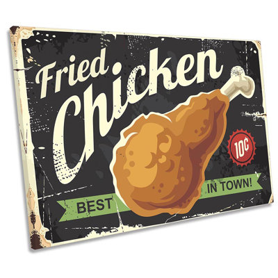 Retro Fried Chicken Kitchen - Wrapped Canvas Print