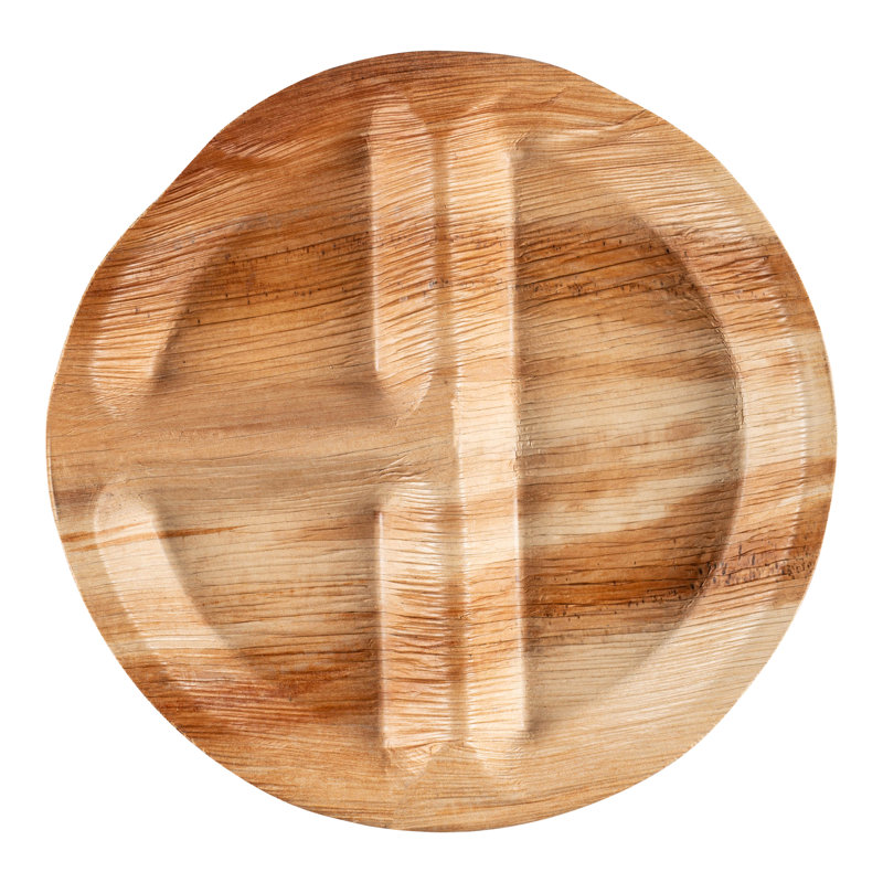 Assiettes à dîner jetables rondes à 3 compartiments (10 po)