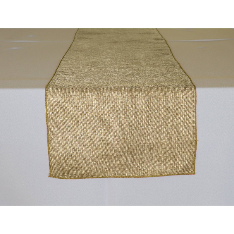 Iona-Lilly Solid Color Table Runner, Light Gold, 72" x 12"